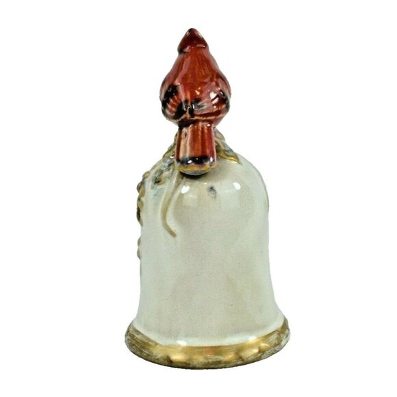 Vintage Cardinal Holiday Christmas Bell Porcelain 5.5 inch Tall Seasonal Decor - Picture 3 of 5